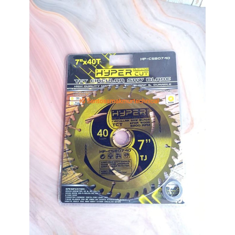 HYPER 7 X 40 T Mata Circular Saw Gergaji Potong Kayu TCT 7&quot; x 40T