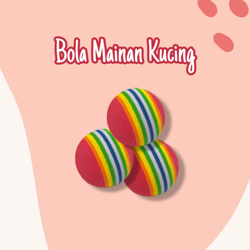 Mainan Bola Anjing Kucing Gigitan Warna Warni Pelangi Pet Dog/Cat Toy