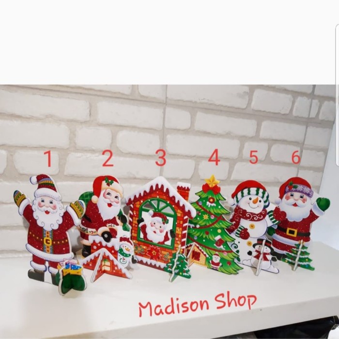 TERLARIS Pajangan Meja Natal Santa Standing Sterofoam Snowman Murah Kado Natal