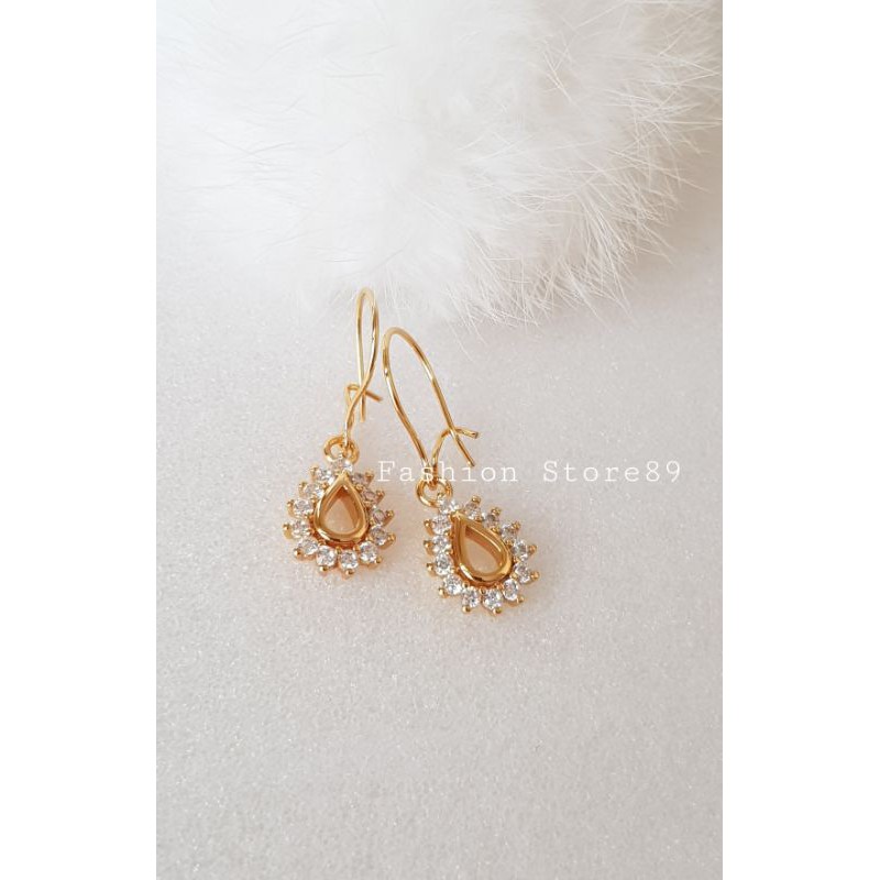 Anting Jurai Tetes Air Full mata import Fashion xuping perhiasan replica emas xuping tahan Lama