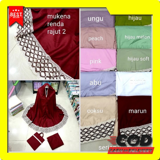 Ra Mukenah Dewasa/Mukena Wanita Dewasa Plisket Renda Mukena Dewasa Polos Micro Renda Rajut Hitam Bes