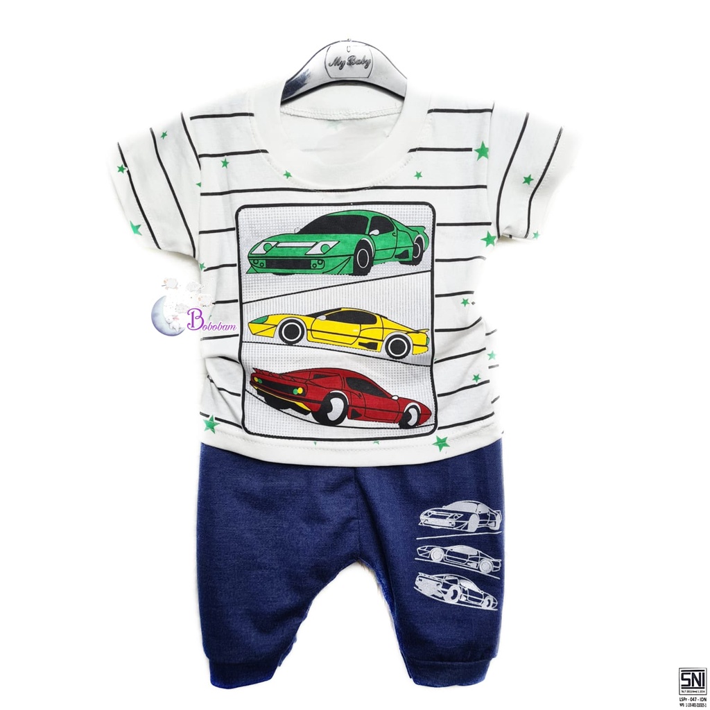 BOBOBAM BAJU BAYI ECER CASUAL KASUAL SETELAN ANAK LAKI-LAKI COWO MOBIL HARGA GROSIR