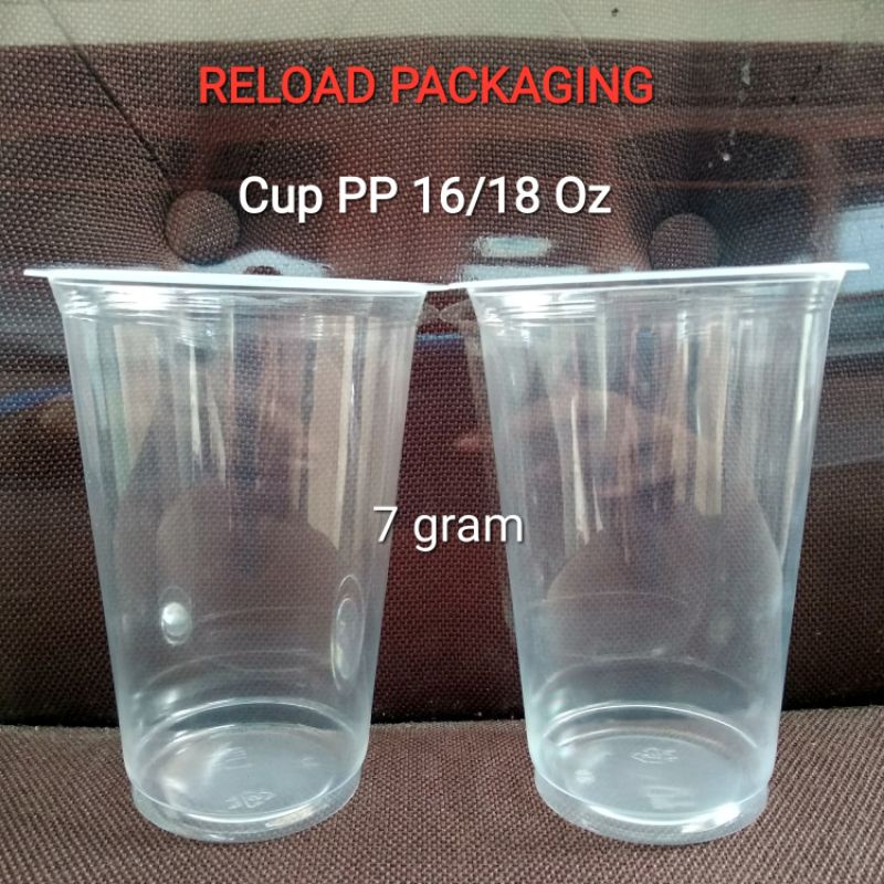 

Isi 50pcs Gelas Plastik PP 16oz / 18oz Plastic Cup PP 16 oz / 18 oz JC16P Natural TERBARU READY Tanpa Tutup Cembung Datar LID DOME Flat
