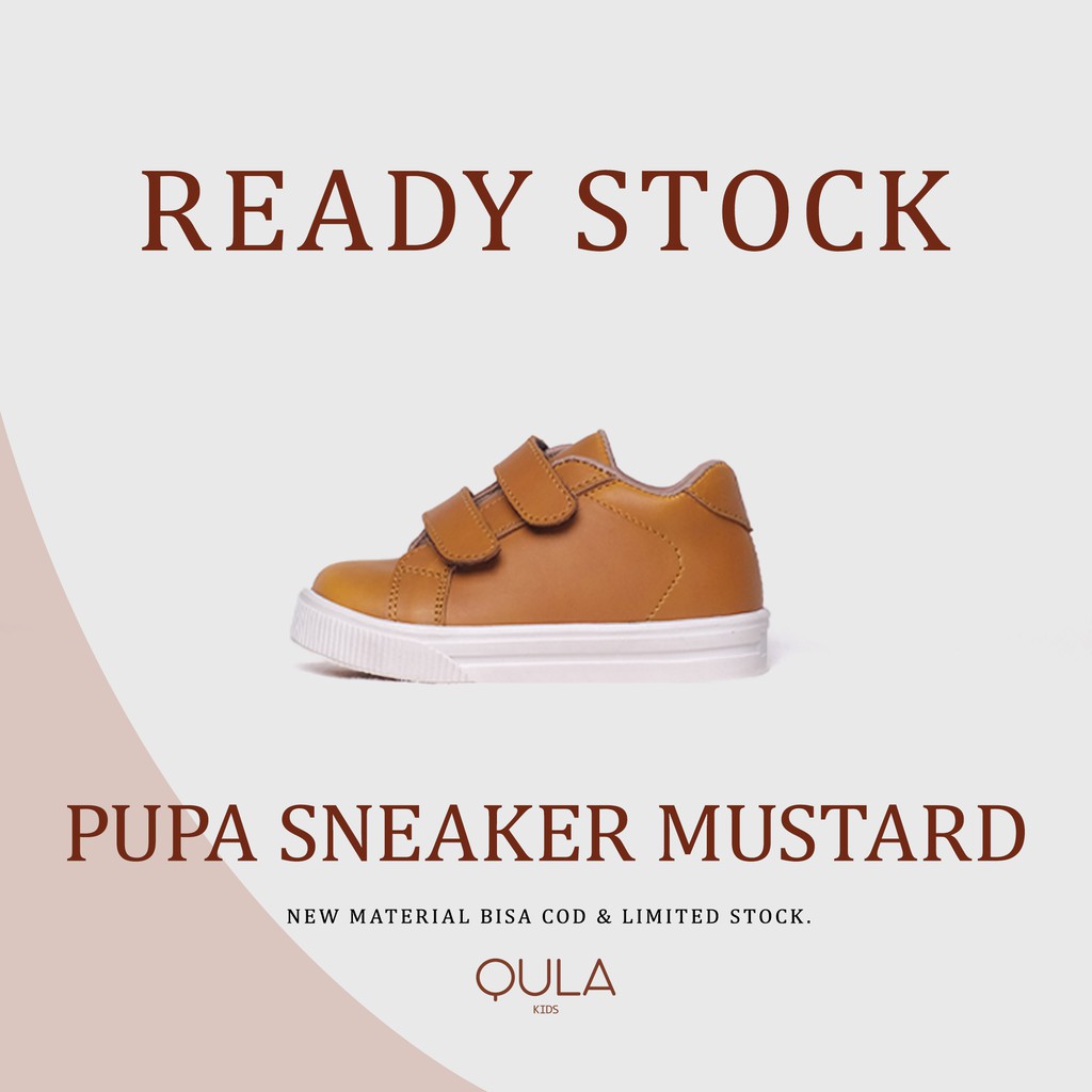 Ready Stock - Pupa Mustard Sepatu Sneaker Anak Toddler Usia 2,3,4,5,6 Tahun