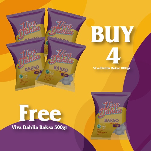 

Paket 4 Viva Dahlia Bakso Sapi dan Ayam 1000gram Gratis 1 Viva Dahlia Bakso 500gram
