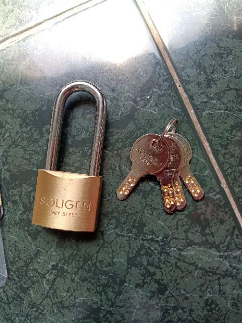 Gembok Pagar/rumah Leher Panjang Soligen Kuningan Asli 40 Mm 40mm