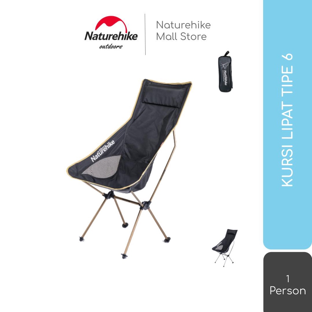 KURSI LIPAT NATUREHIKE NH17Y010-L TIPE 6 PORTABLE CAMPING MANCING OUTDOOR GUNUNG PIKNIK ULTRALIGHT