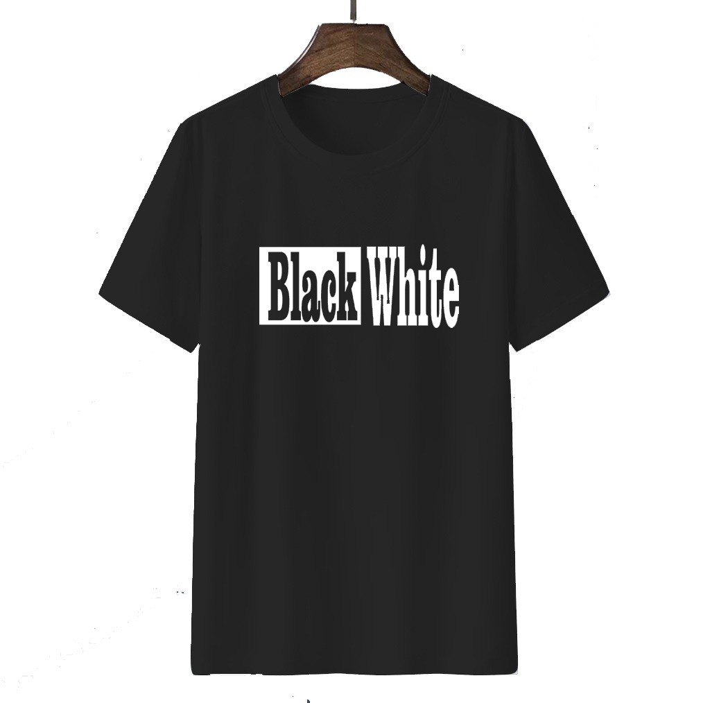 Tshirt Baju Kaos Distro Black White / Kaos Distro Pria Wanita