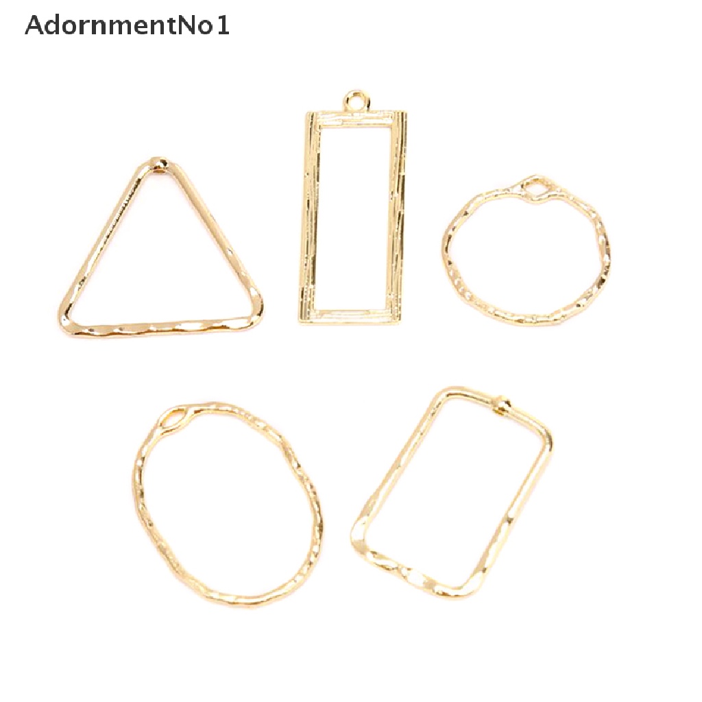 (AdornmentNo1) 10pcs / Set Liontin Geometri Hollow Out Bahan Alloy Untuk Membuat Perhiasan DIY