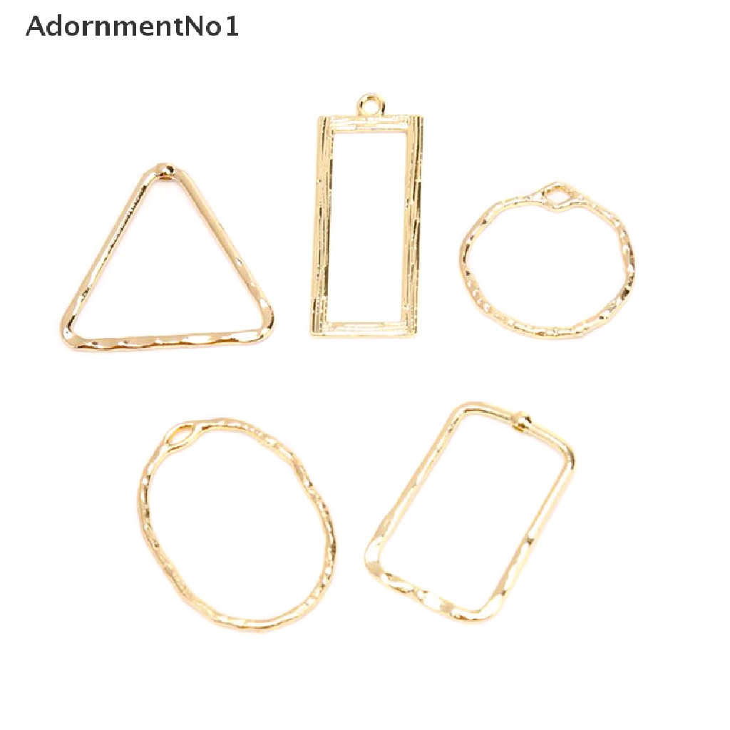 (AdornmentNo1) 10pcs / Set Liontin Geometri Hollow Out Bahan Alloy Untuk Membuat Perhiasan DIY