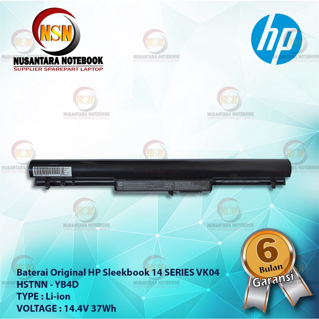 Baterai Laptop Original Sleekbook 14 VK04 HP Pavilion 14 15 Series