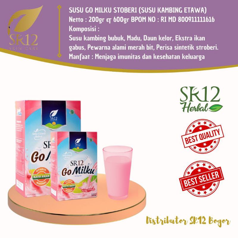 

SR12 Gomilku Susu Gomilku Stroberi Susu bubuk original untuk Asam lambung Susu kambing kualitas premium Ekstra daun kelor dan ikan gabus