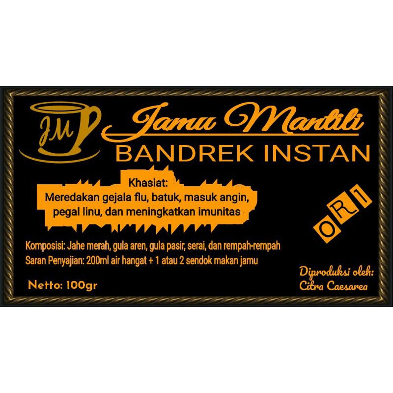 

bandrek instan original dari jamu mantili