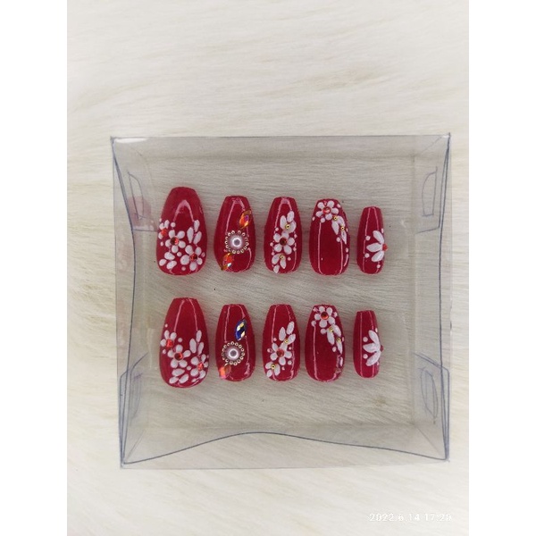 nail art merah cabe free lem