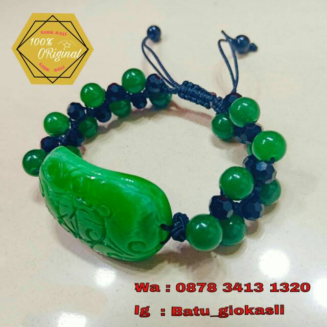 Gelang Giok Plat Ukir