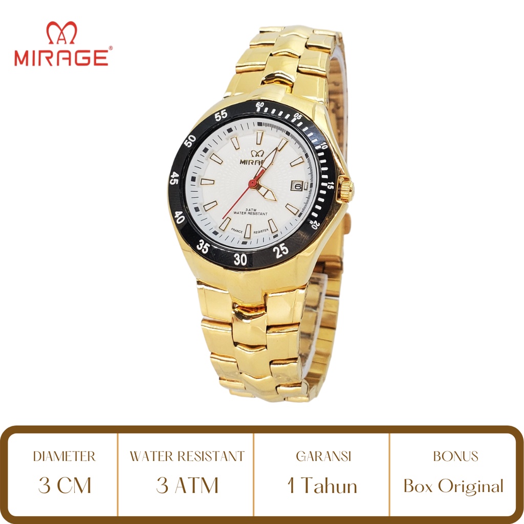 Mirage Watch Official Jam Tangan Wanita Mirage Gold 7411 BRP L