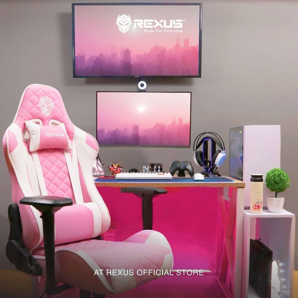 kursi gaming rexus 101 v2 pink