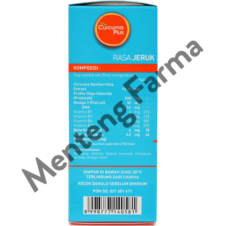 Curcuma Plus Sharpy Rasa Jeruk 60 mL - Suplemen Pertumbuhan dan Penambah Nafsu Makan Anak