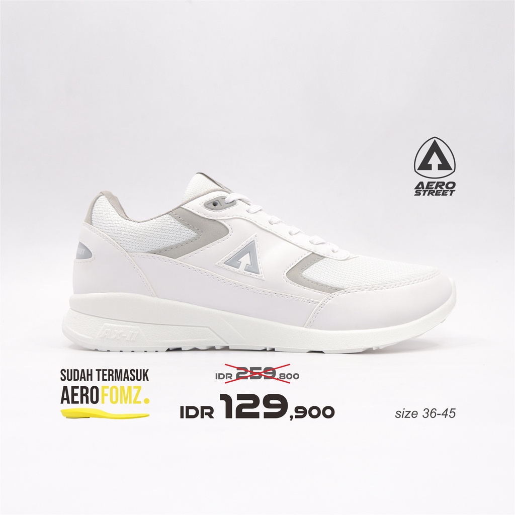 Aerostreet 36-45 Osaka Putih - Sepatu Sneakers Casual Pria Wanita Aero Street 21HH20