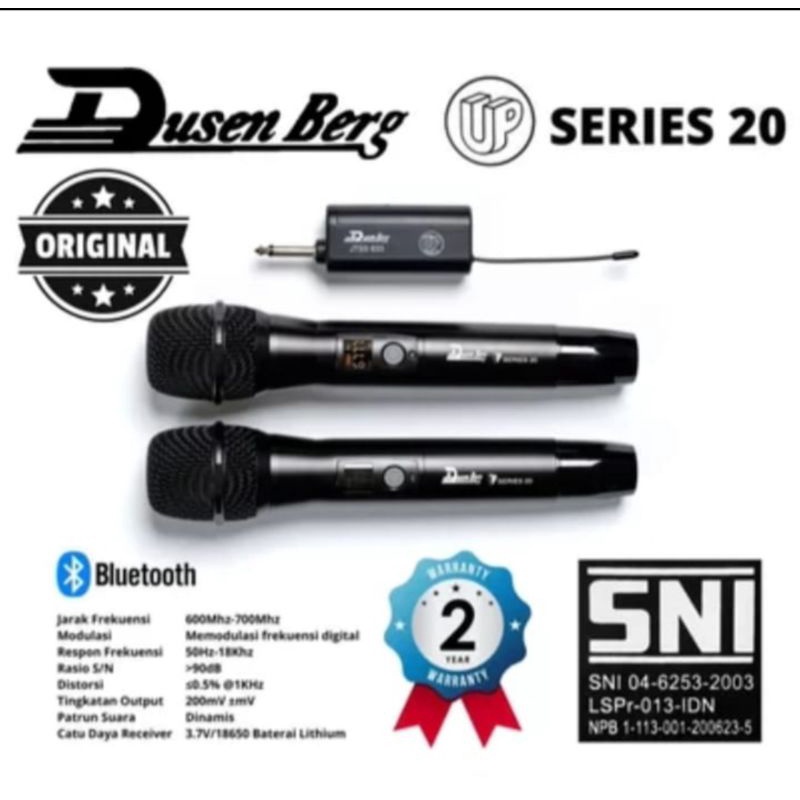 2 Mic wireless Dusenberg Up Series 20 bluetooth recharger