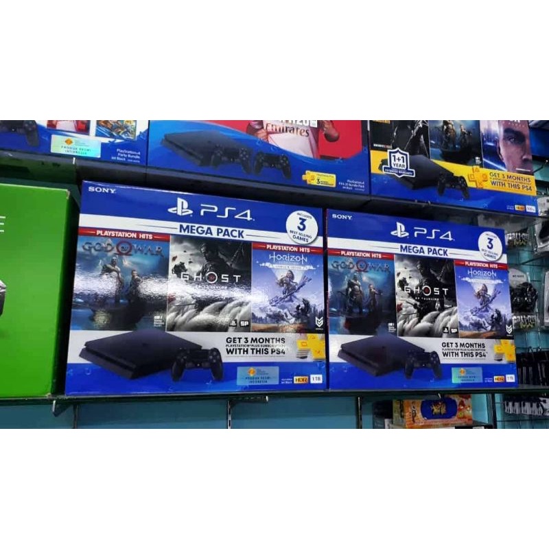 Ps4 slim 1tb Mega Pack 4 garansi resmi 1thn