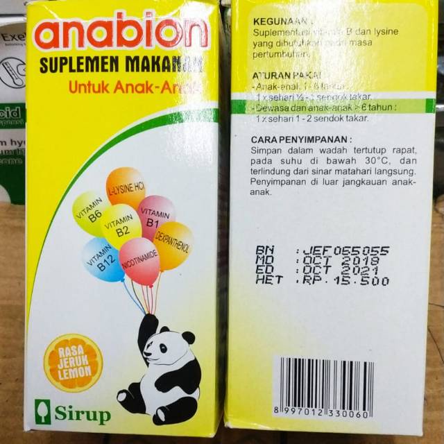 ANABION 60ML SIRUP MULTIVITAMIN PENAMBAH NAFSU MAKAN ANAK