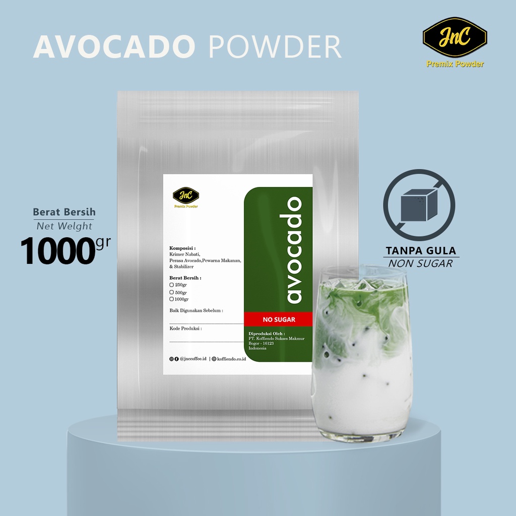 JnC Avocado Powder Tanpa gula 1 KG / bubuk minuman Alpukat