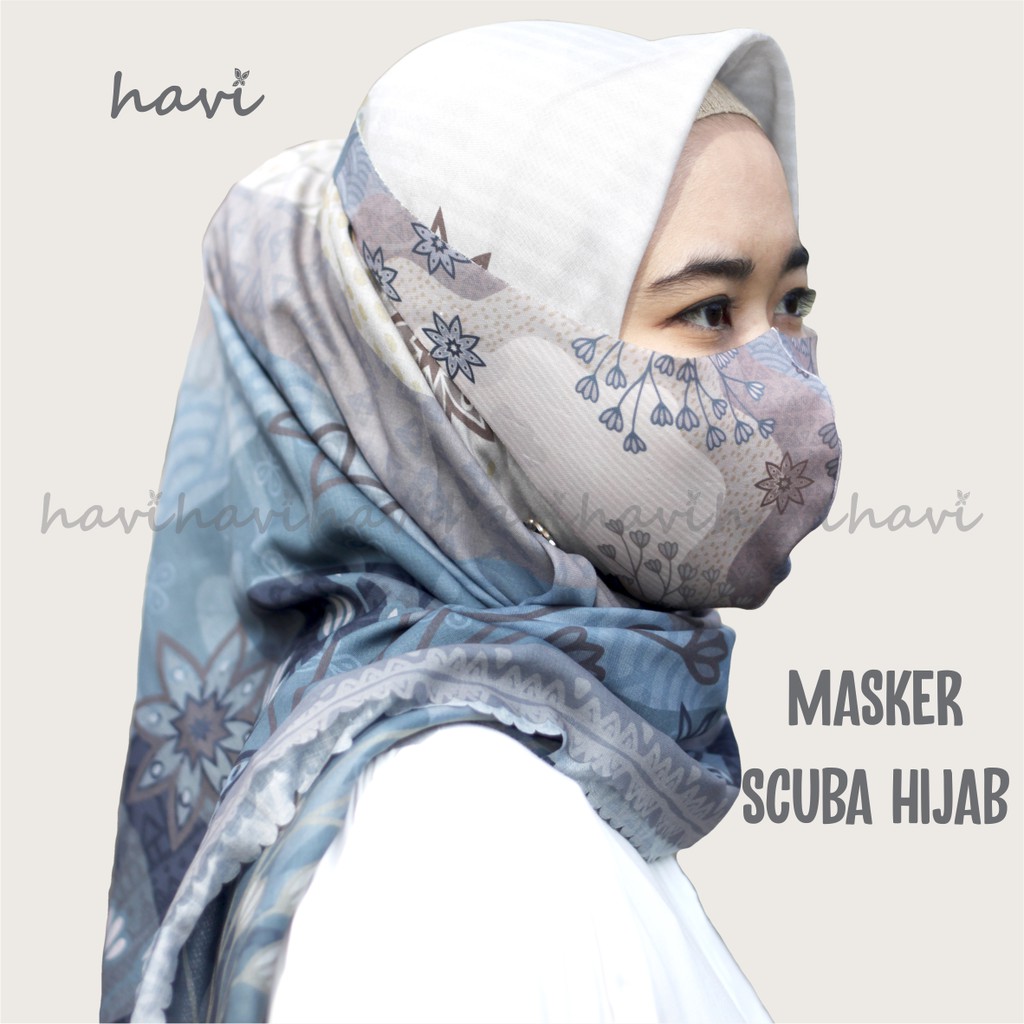  MASKER  SCUBA  HIJAB  PRINTED MOTIF  PREMIUM EXCLUSIVE HAVI 