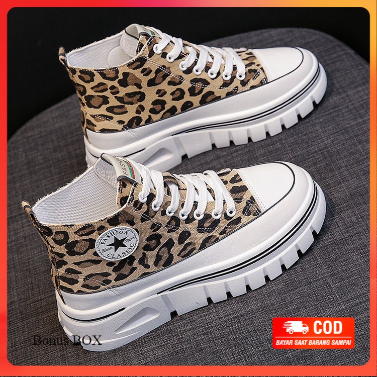 [ ORIGINAL IMPORT ] Sepatu Boots Leopard Wanita Import Premium Quality SI 154