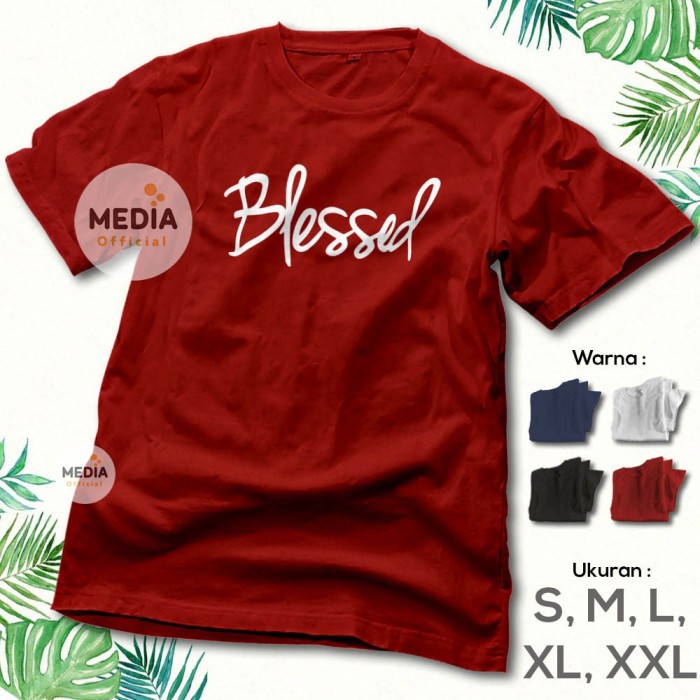 Kaos Tshirt Baju NATAL BLESSED Tulisan cutting - kaos couple natal