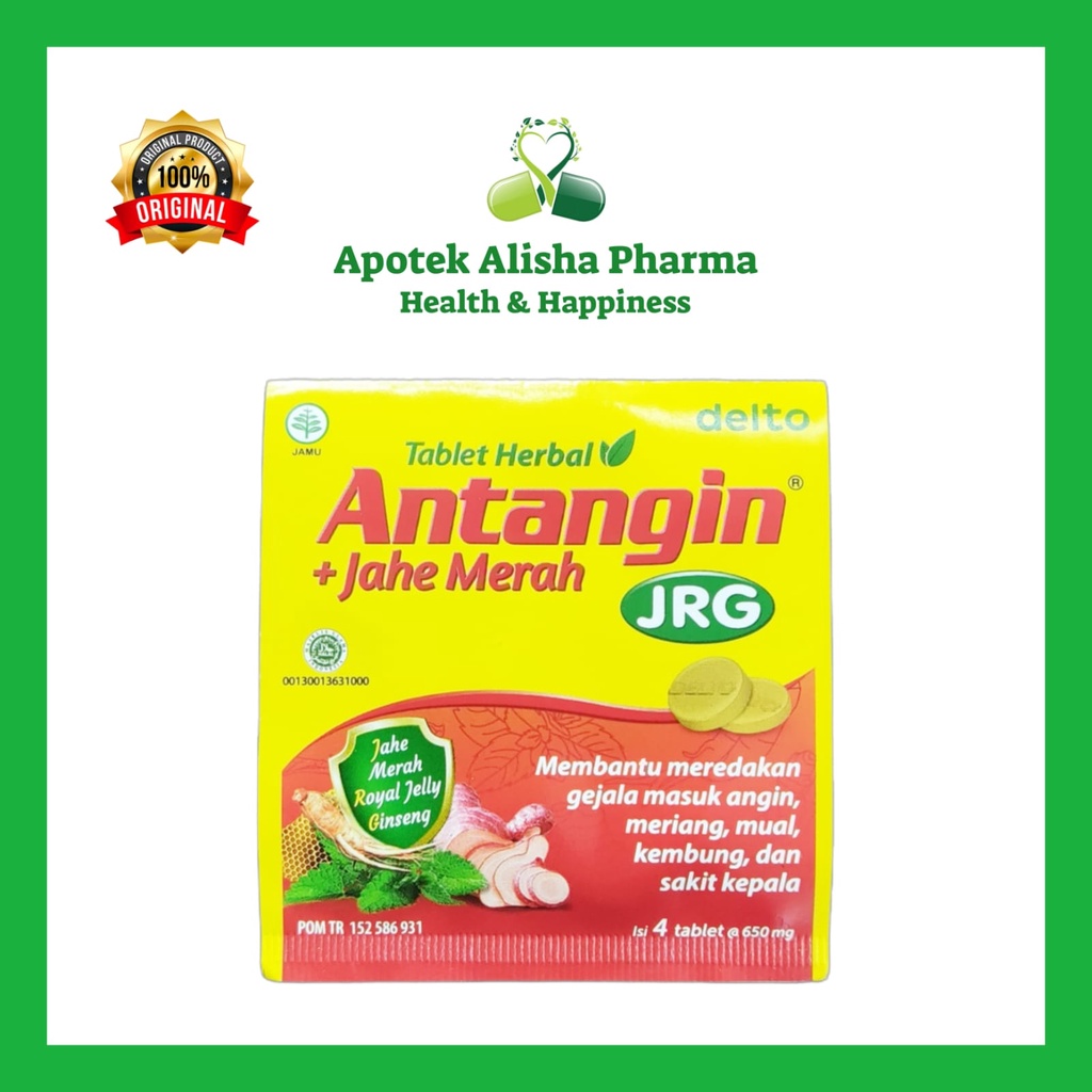 Antangin JRG Tablet (Strip 4 Tablet) - Antangin Tablet / Antangin Jahe Merah/Masuk Angin/Meriang/Mual/Kembung/Sakit Kepala.