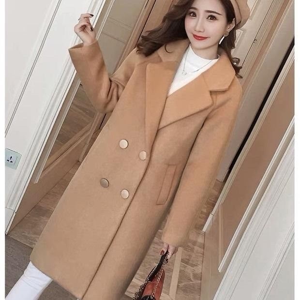 Jaket blazer Mantel panjang wanita musim dinginWinter long coat women