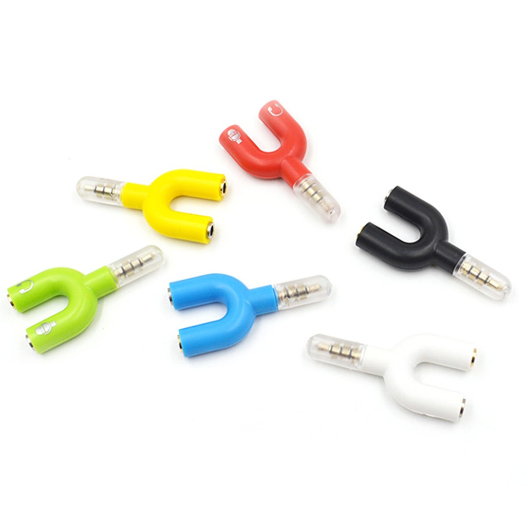 Audio Splitter Jack 3.5mm male to dual female U Shape 2in1