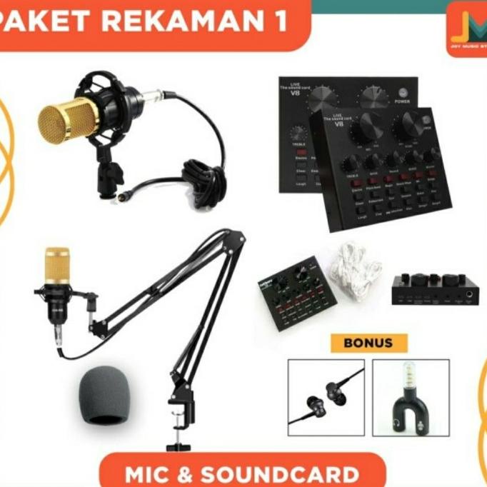 MIC BM 800 SOUNDCARD V8 PAKET LENGKAP REKAMAN