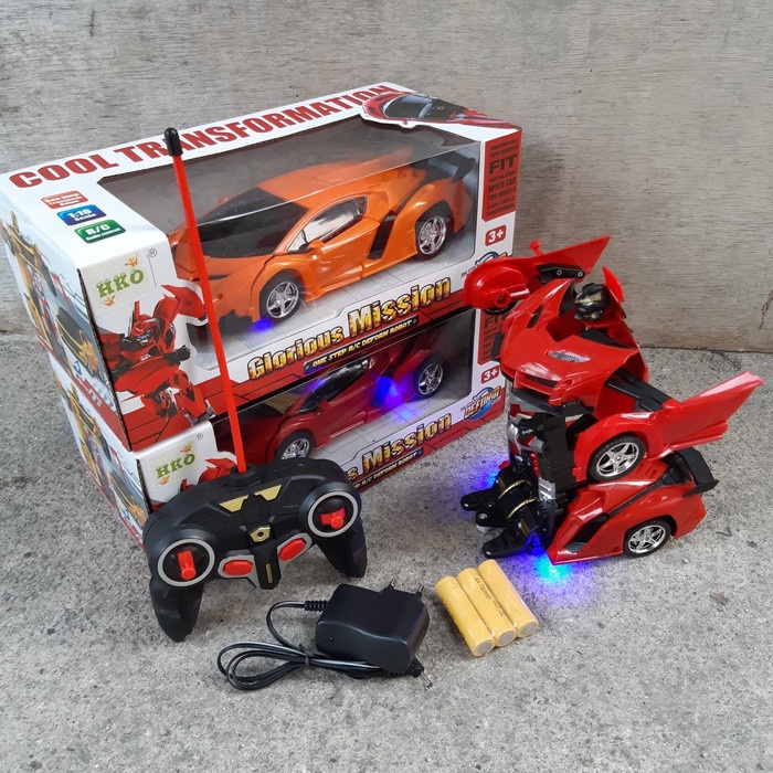 RC TRANSFORMER MOBIL REMOT KONTROL JADI ROBOT REMOTE CONTROL LAST KNIGHT BATERAI CAS TERBARU