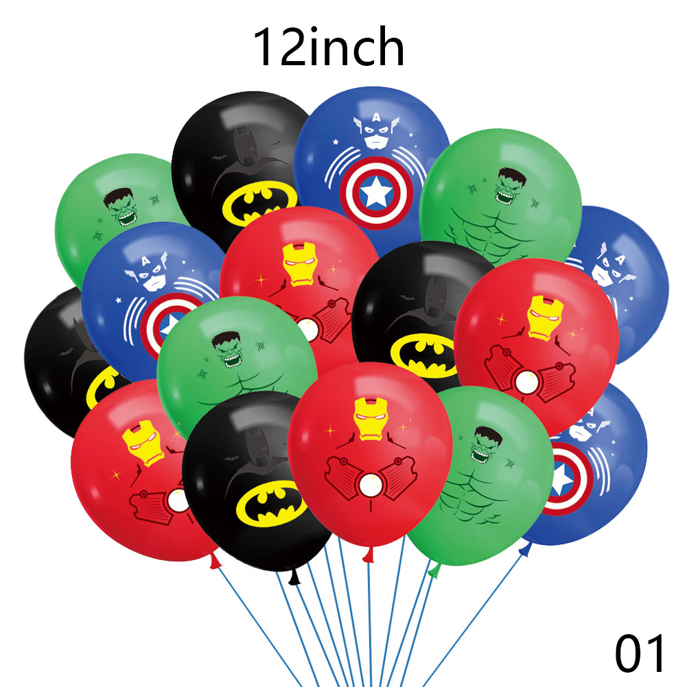 8 / 10 / 12 / 16 Pcs Balon Lateks Desain Batman Iron Man Hulk Ukuran 12 Inch Untuk Dekorasi Pesta