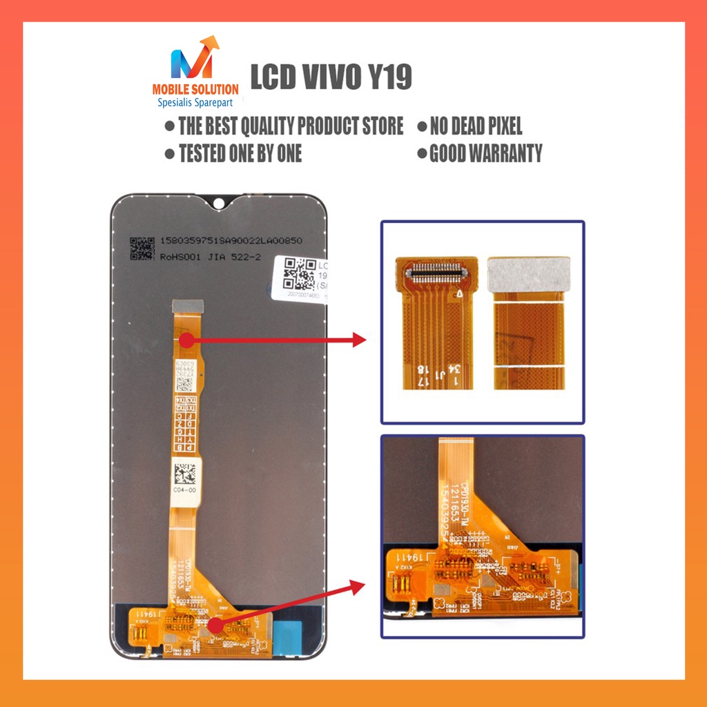 Grosir LCD Vivo Y19 ORIGINAL 100% Fullset Touchscreen Garansi 1 Bulan + Packing / Bubbel