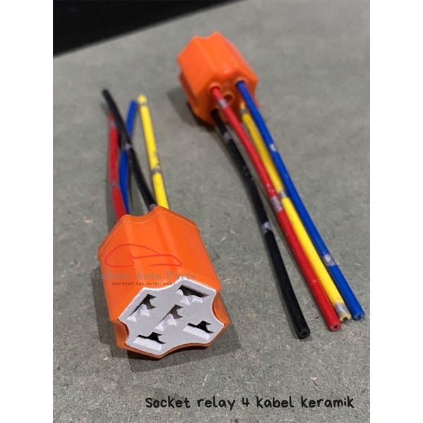 Soket relay 4 kaki kabel mobil motor universal keramik