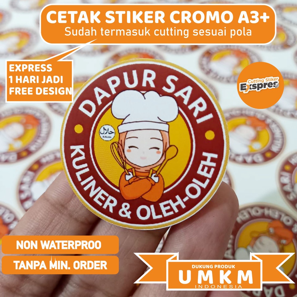 

Cetak Stiker Chromo Cut A3 Murah / Cetak Stiker Label Kemasan Makanan Minuman Online Shop Murah
