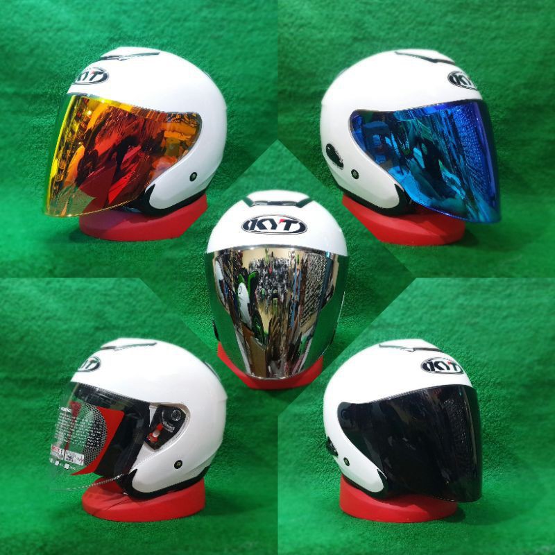 Jual HELM KYT KYOTO R Putih visor venom Shopee Indonesia