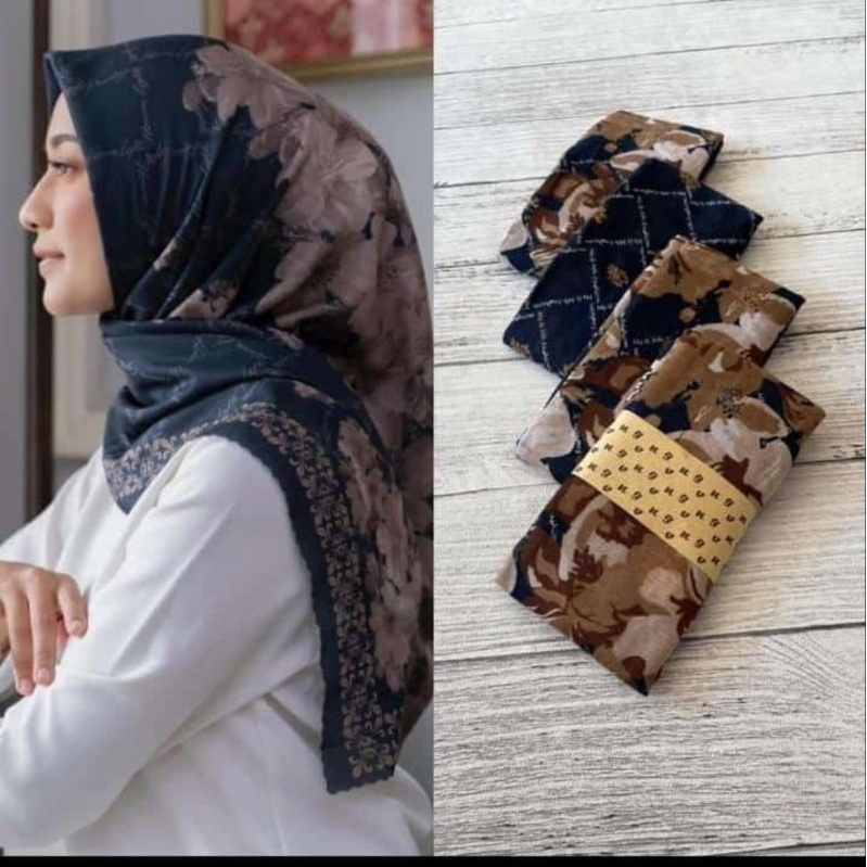 Hijab voal motif I Jilbab segiempat I Square hijab