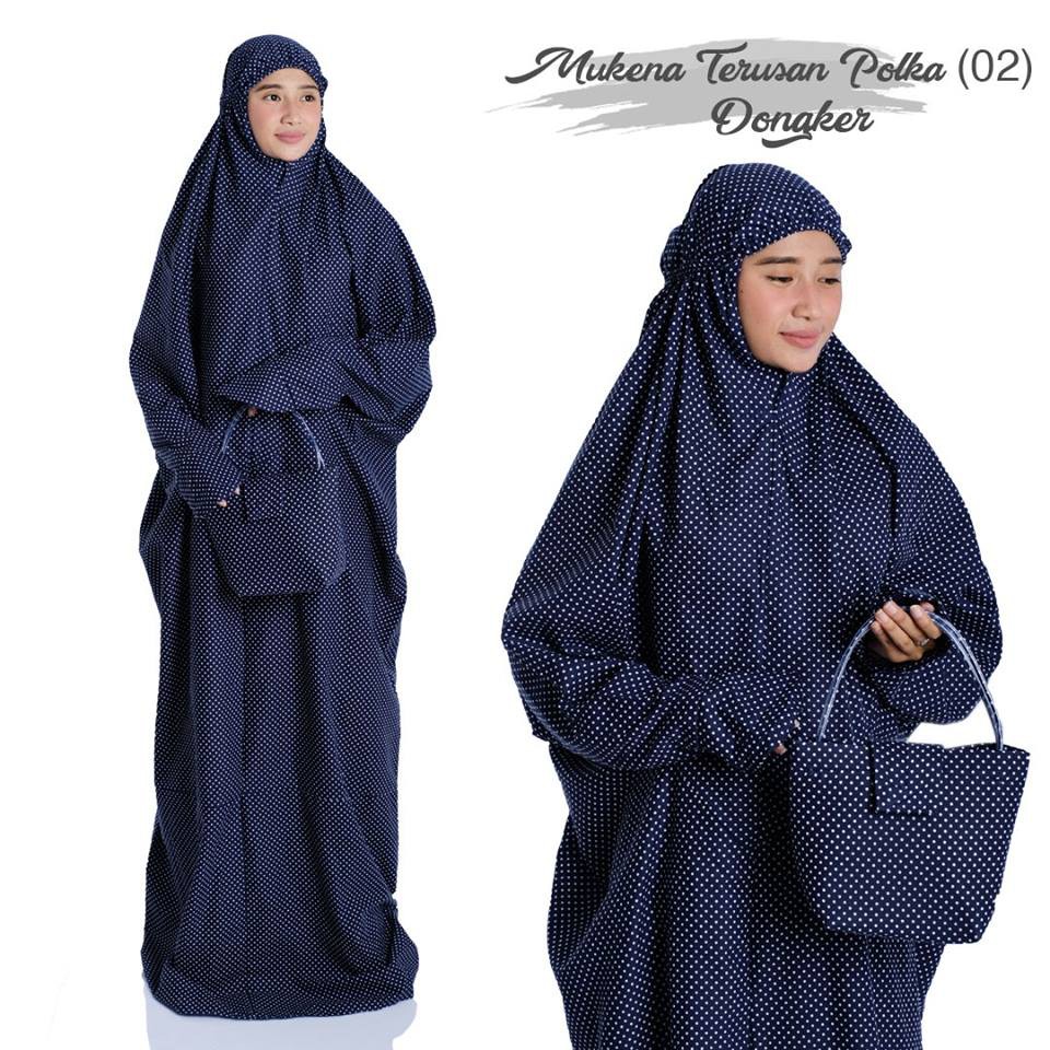 Mukena Dewasa Pusat Mukena Indonesia - Mukena Dewasa Rayon Bali Terusan Polka 02(T4W5) Mukena Dewasa