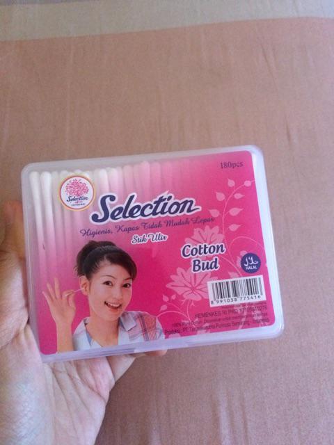 Selection Cotton Bud <br />isi 180 Pcs<br />kotak Plastik