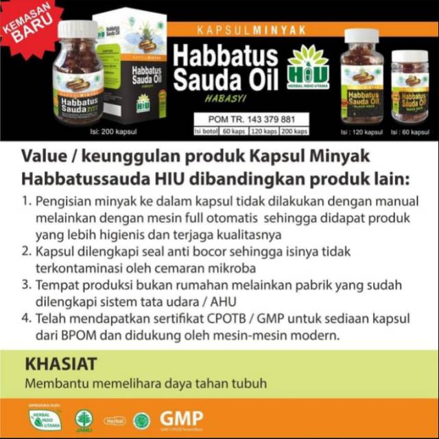 Kapsul Minyak Habbatussauda Oil Black Seed Isi 120 Hiu Jinten Hitam Shopee Indonesia