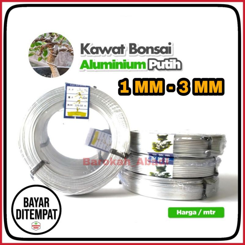 Kawat Bonsai ALUMINIUM PUTIH Ecer Harga Per Meter