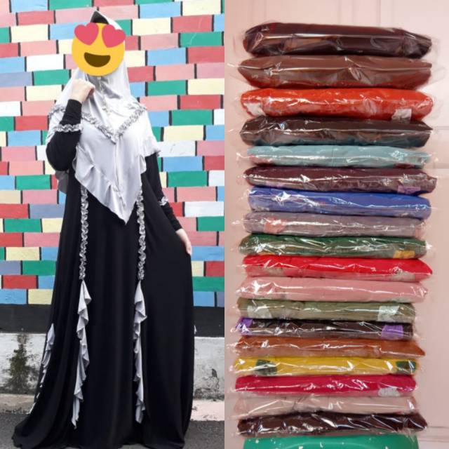 AISYAH DRESS JERSEY BUSANA MUSLIM