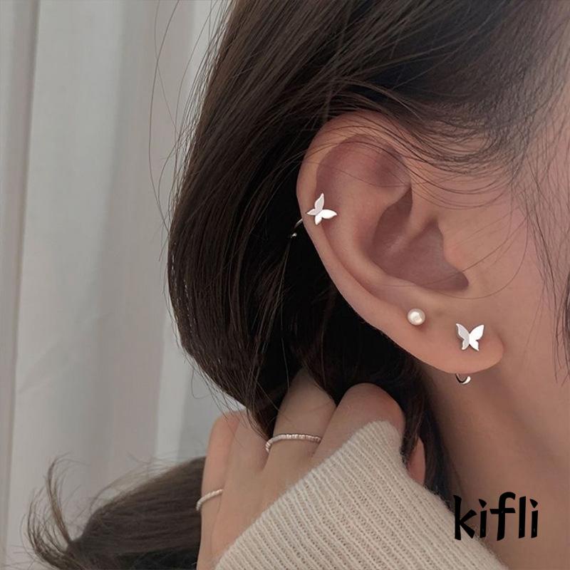 Anting Kait Ear Plugs 925 Silver Ukuran Kecil Untuk Wanita