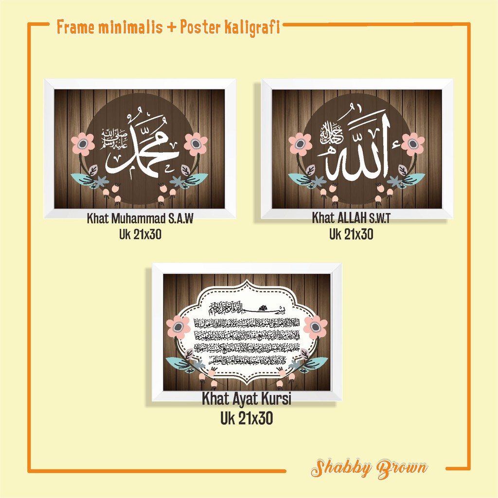 

Kaligrafi set Vintage Coklat Uk A4(21x30)cm (3pcs)