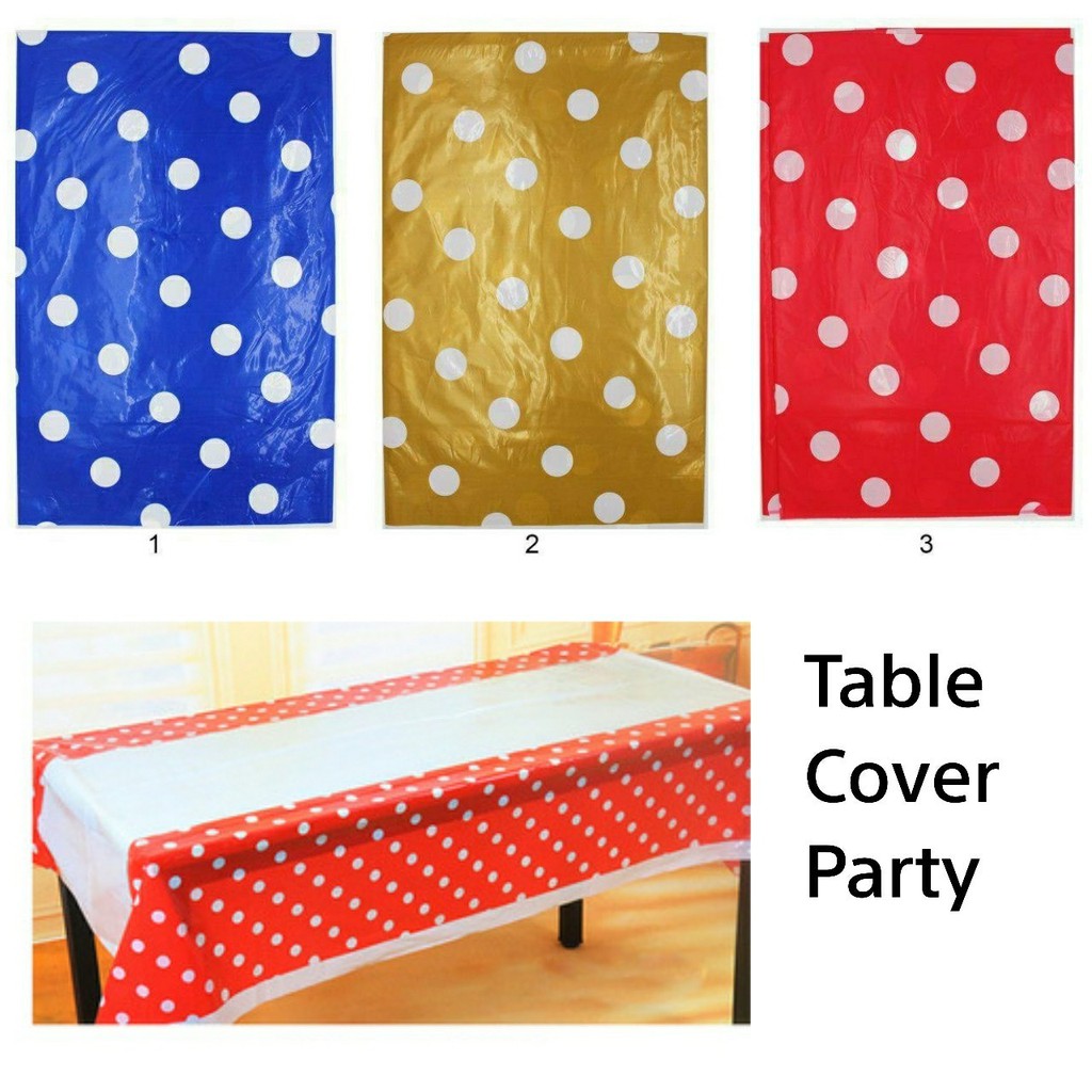 table cover pesta polcadot taplak meja party ulang tahun bridal shower baby shower