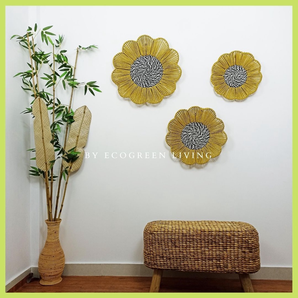 HIASAN DINDING / WALL DECOR SEAGRASS BENTUK BUNGA